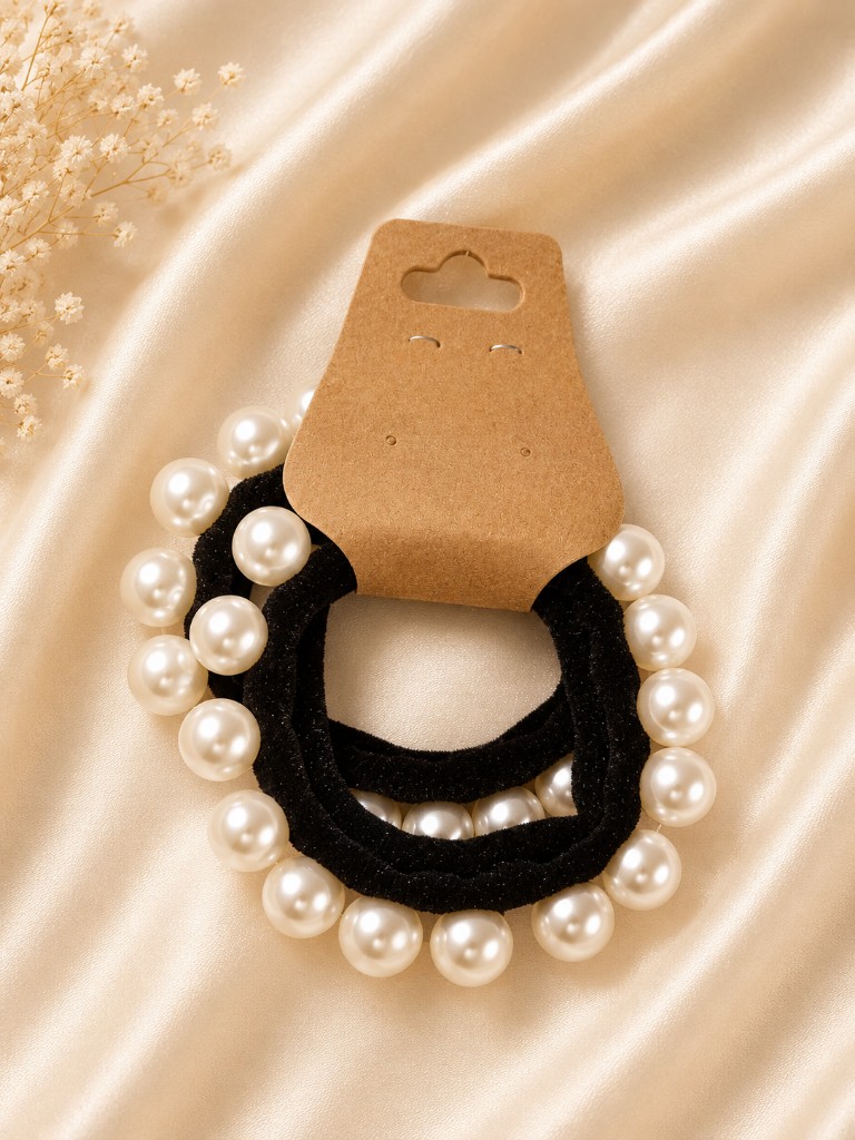 Par de Xuxinhas Pretas Pérolas
