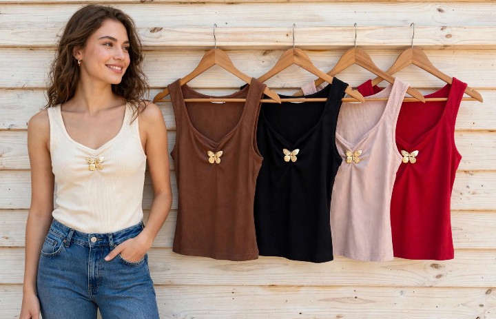 Polera colgante mariposa