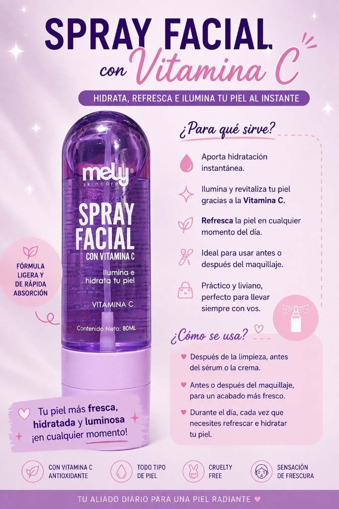 Mely spray facial rosa