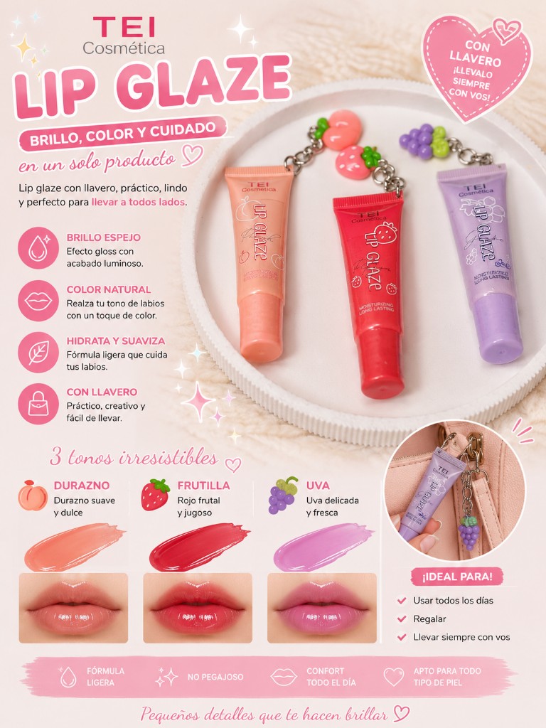 Lip Glaze TEI con llavero