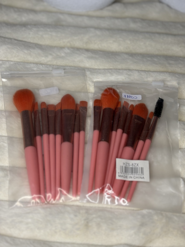 Set brochas rosa y marron x8