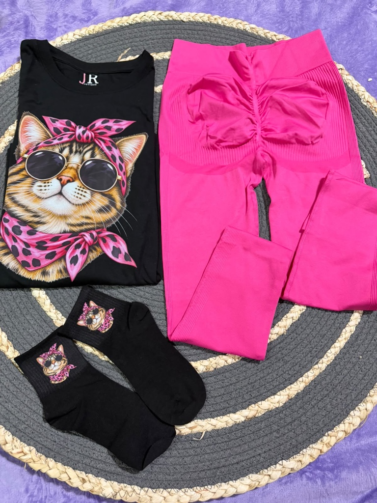🔥 CONJUNTO CALZA LARGA🍑👕💖