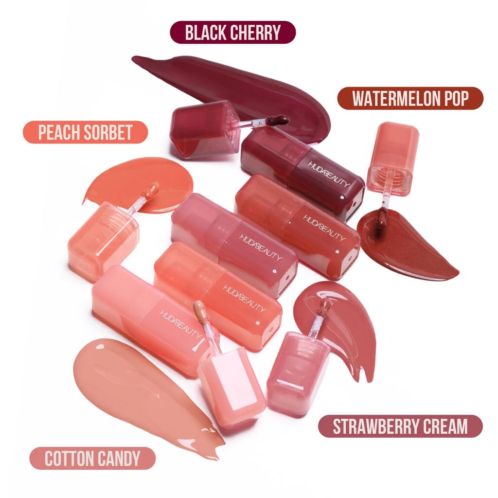 HUDA BEAUTY brillo labial rosa