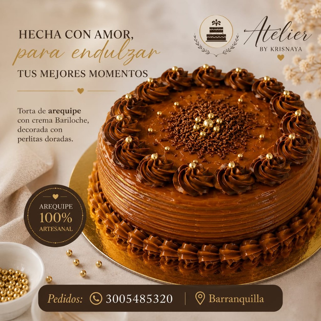 Torta de arequipe con crema Bariloche