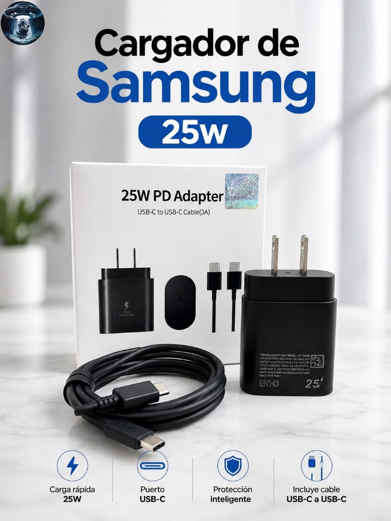 Samsung cargador negro 25W