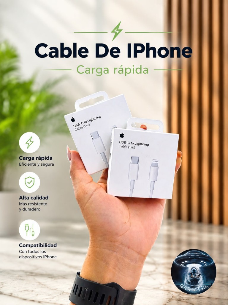 Cable iPhone 1m USB-C a Lightning