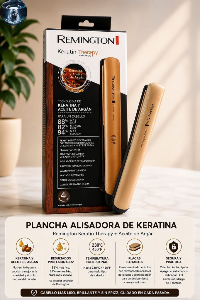Remington plancha alisadora dorada