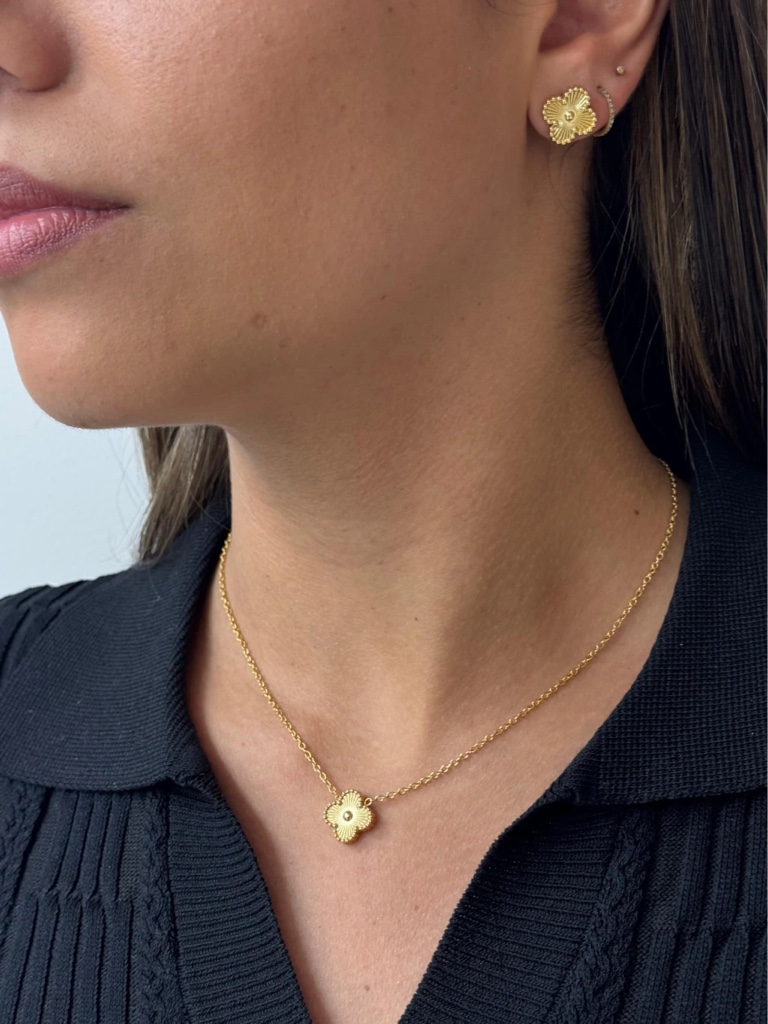 Conjunto Trio Trevo Dourado