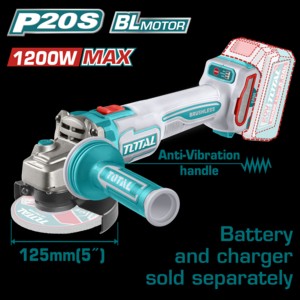 AMOLADORA A BATERIA 20V BL 125MM (1200W MAX-ANTIVIB) - SIN BAT - TAGLI212027 - TOTAL
