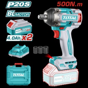 LLAVE DE IMPACTO A BATERÍA 20V 500NM BL - 2BAT/CAR - TIWLI2050 - TOTAL