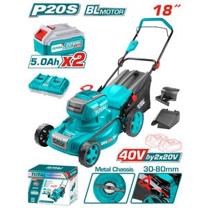 CORTACÉSPED A BATERÍA 20V+20V BL- 2BAT/CAR - TLMLI20186 - TOTAL