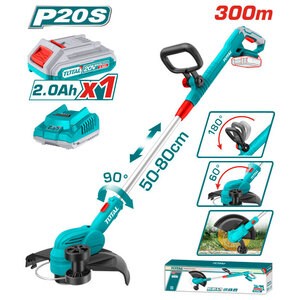 BORDEADORA A BATERÍA 20V (CABEZAL GIRATORIO) - BAT/CAR - TGTLI203285 - TOTAL