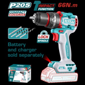 TALADRO DE IMPACTO (PERCUTOR) A BATERIA 20V 66NM (COMPACTO) BL - SIN BAT - TIDLI206681 - TOTAL