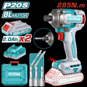 ATORNILLADOR DE IMPACTO A BATERÍA 20V 285NM BL - 2BAT/CAR - TIRLI2028 - TOTAL