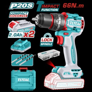 TALADRO PERCUTOR A BATERIA 20V 66NM (COMPACTO) BL - 2BAT/CAR - TIDLI20668 - TOTAL