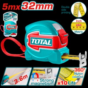 CINTA METRICA 5MX32MM (DOBLE FAZ MAGNETICA) - TOTAL