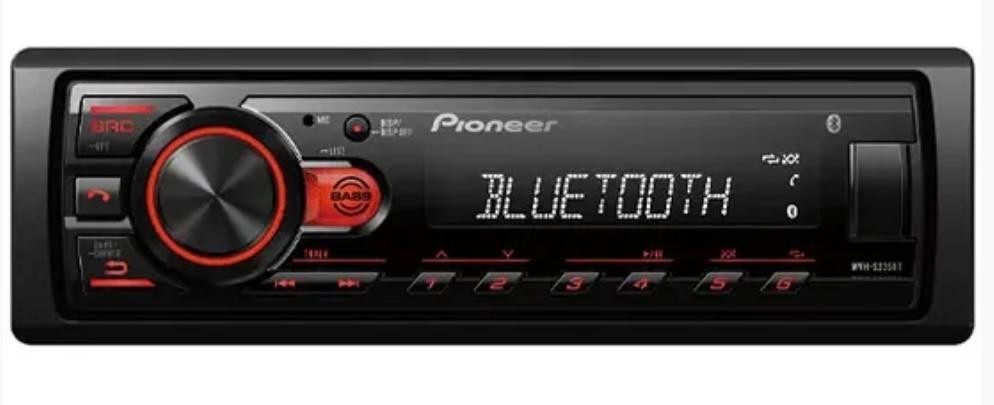 Toca CD Rádio Pioneer MVH-S235BT 4 de 50 Watts com Bluetooth e USB.