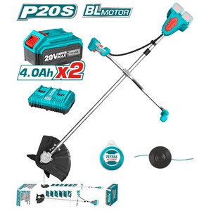 DESMALEZADORA A BATERIA 20V+20V - 2BAT/CAR - TSTLI202521 - TOTAL
