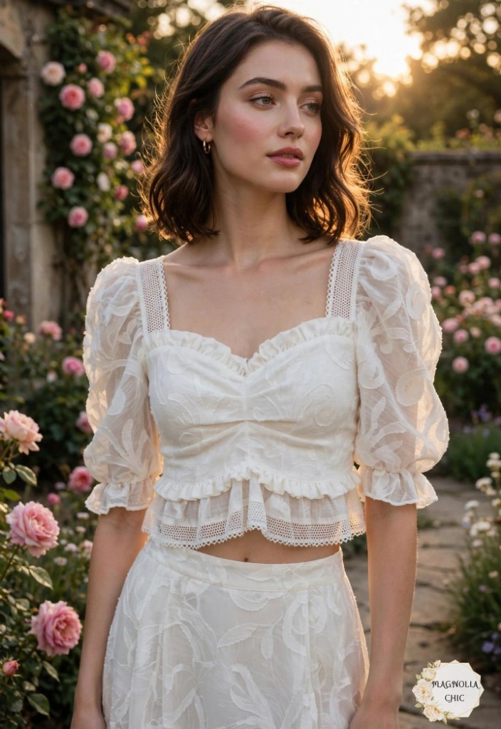 Blusa top crop gasa