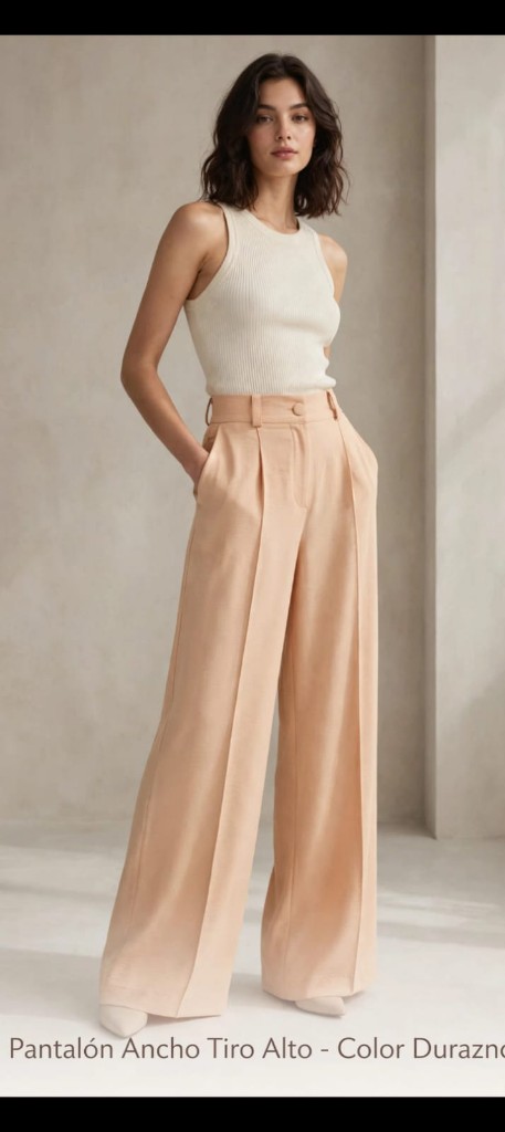 Pantalón ancho durazno