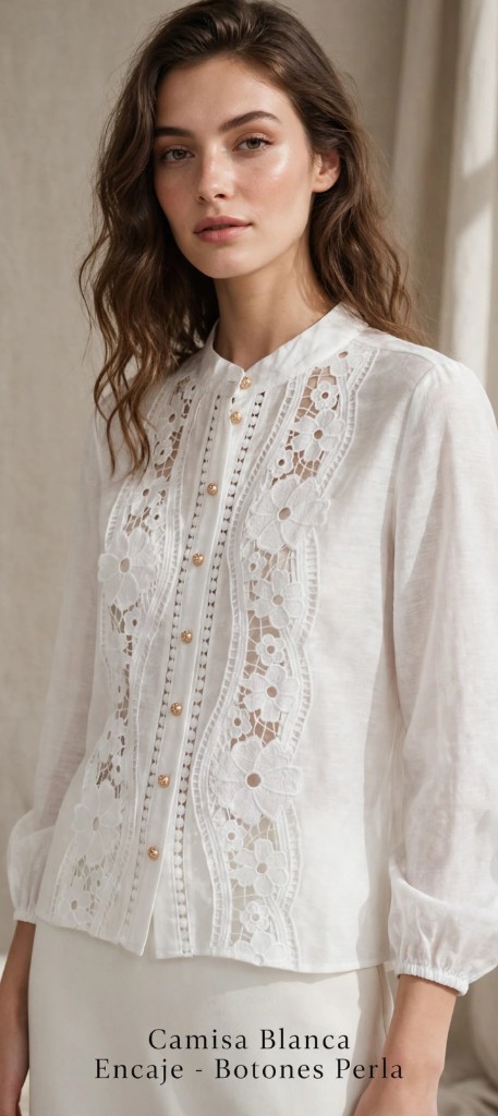 Camisa botón dorado Silvana