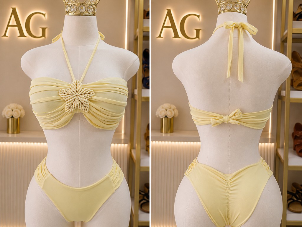 Traje de Baño 3 Piezas Amarillo