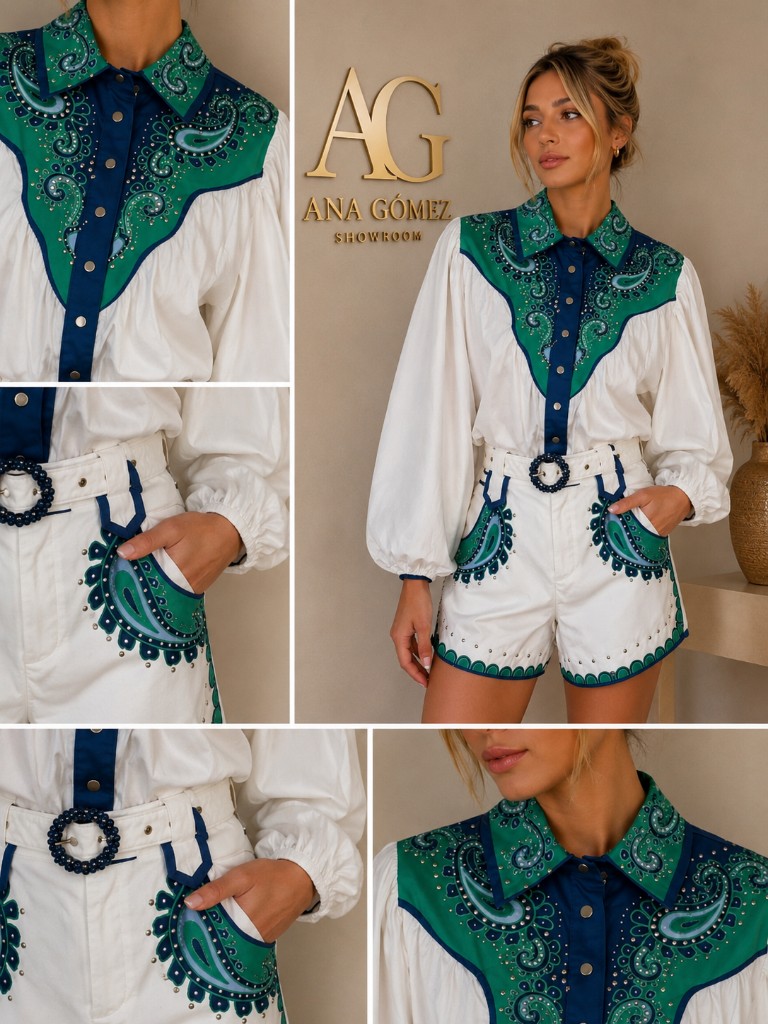 Set Short Blanco Verde