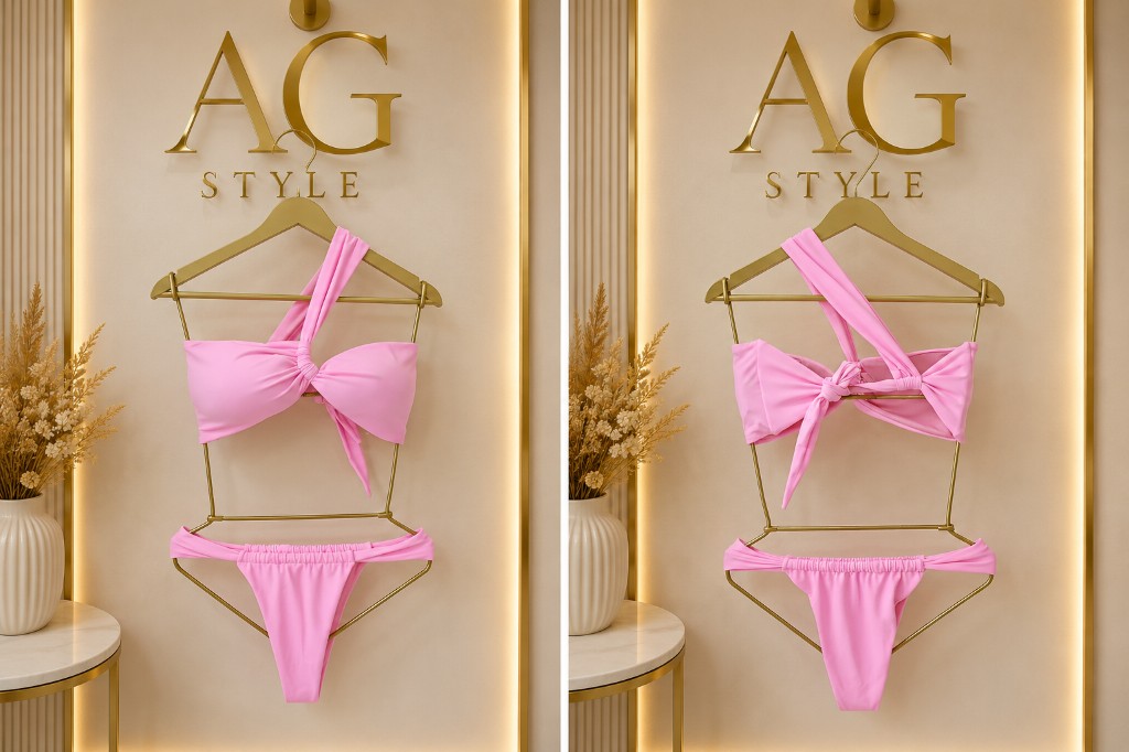 Traje de Baño Cruzado Rosado