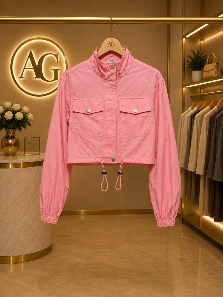 Chaqueta Rosada Impermeable