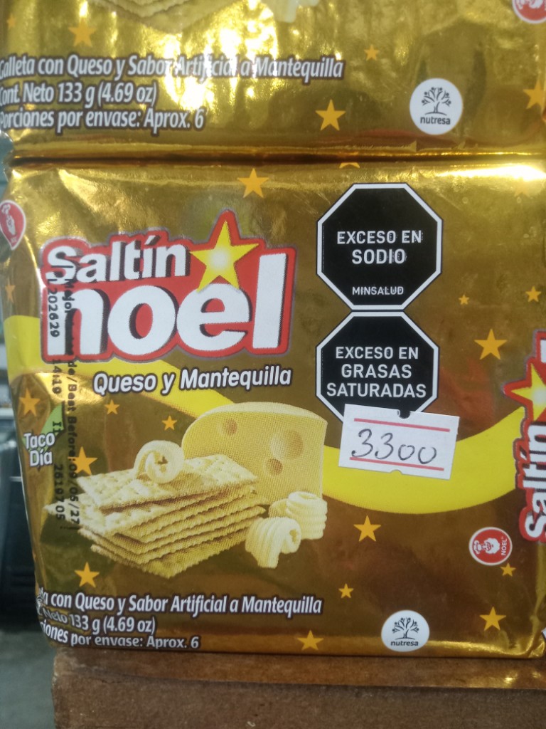 Saltín noel queso mantequilla taco