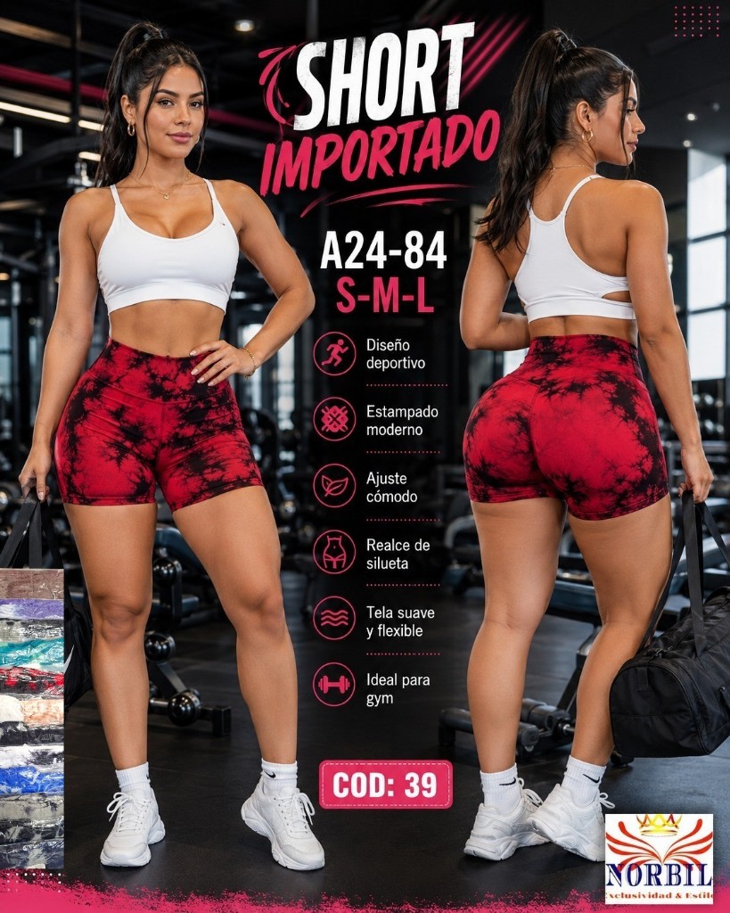 Short licra importado estampado