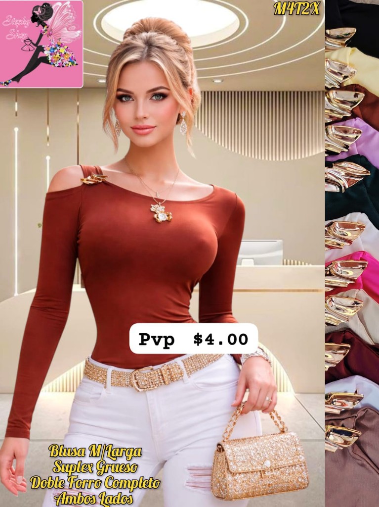Blusa manga larga vino tinto