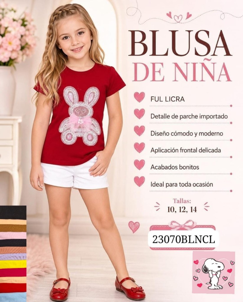 Blusa niña con aplique