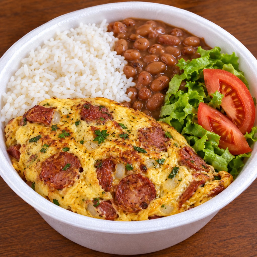 Omelete de calabresa