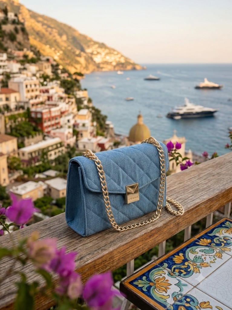 Guess cartera azul chica