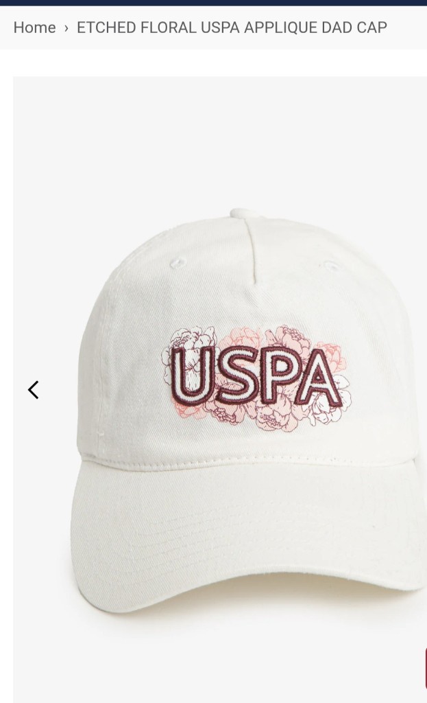 USPA gorra floral blanca