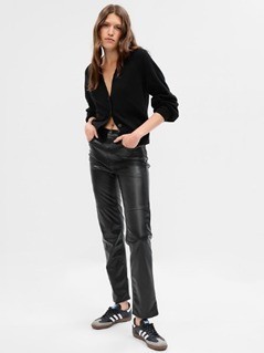 GAP Pantalon negro cuero