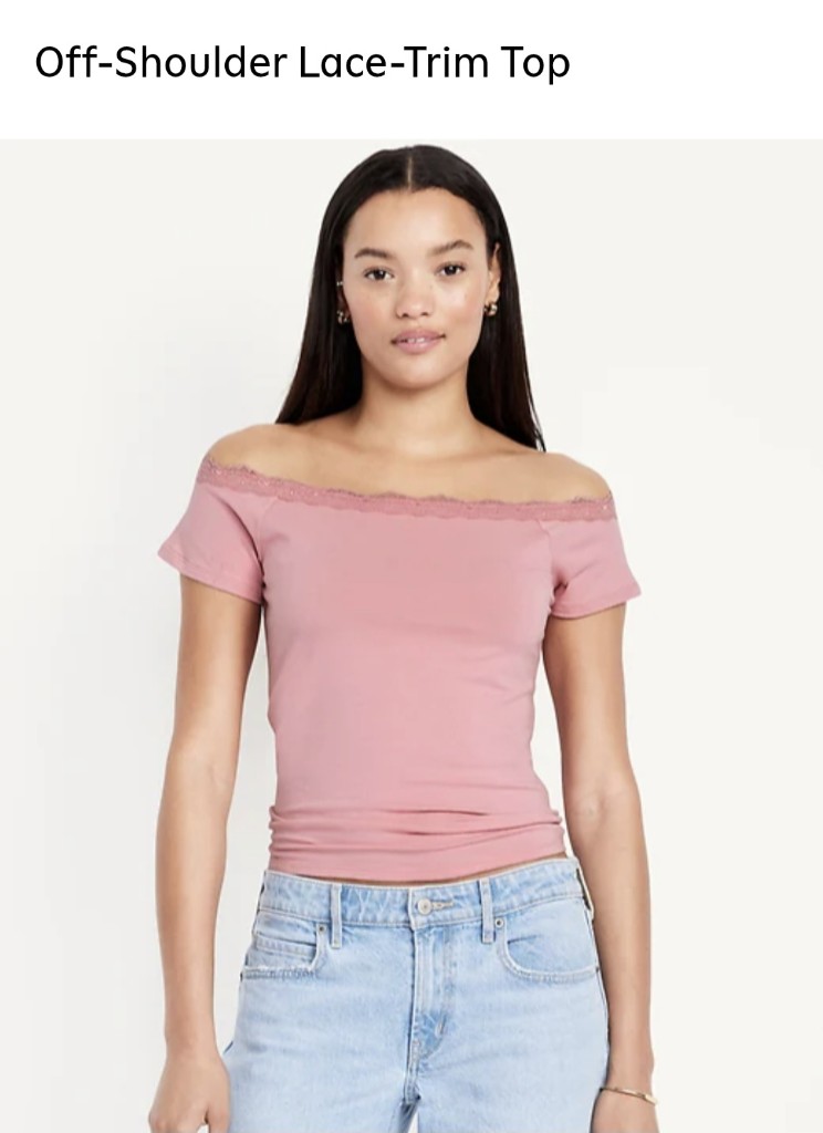 OLD NAVY top rosa hombro descubierto