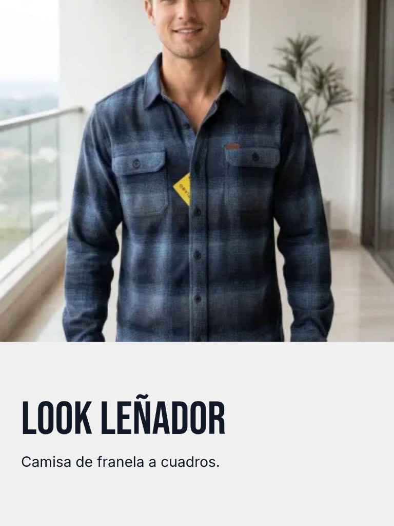 Look Leñador camisa azul