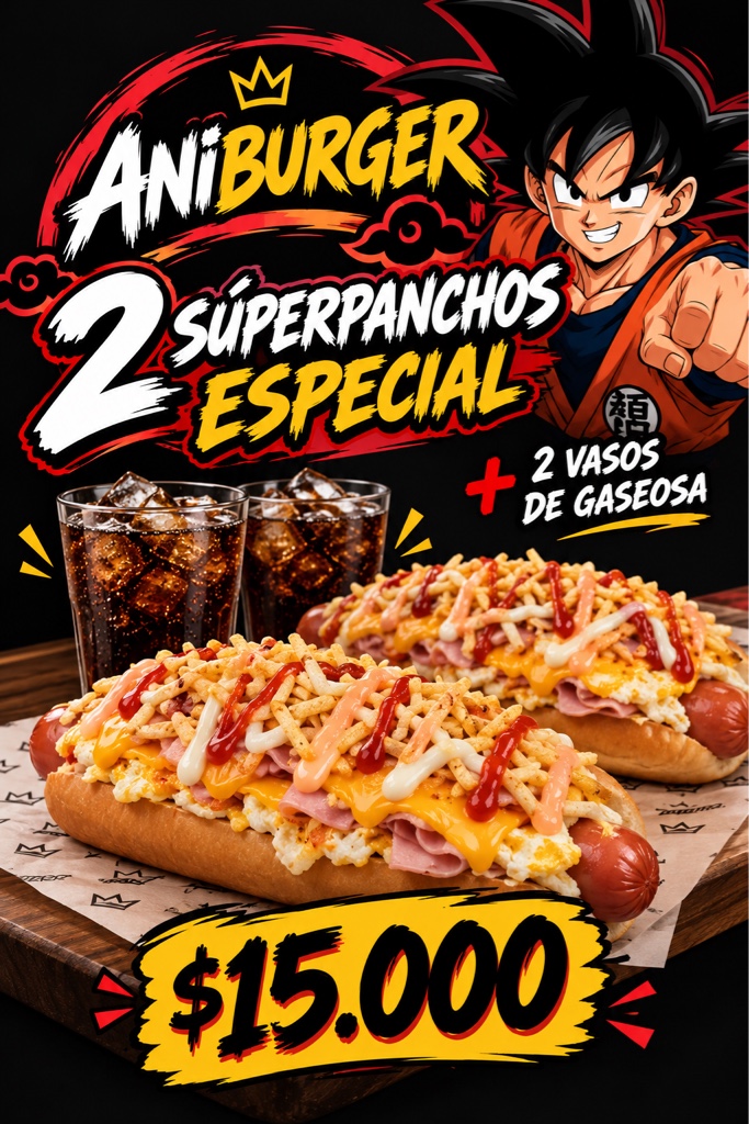 Promo 2 PANCHOS ESP.+ 2 VASOS DE GASEOSA