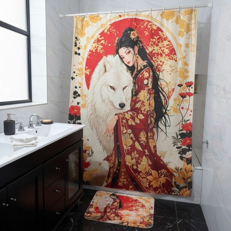 CORTINA MUJER Y LOBO