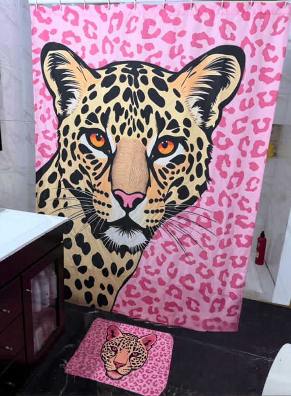 CORTINA LEOPARDO ROSA