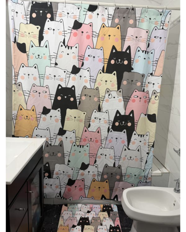 CORTINA GATOS MULTICOLOR