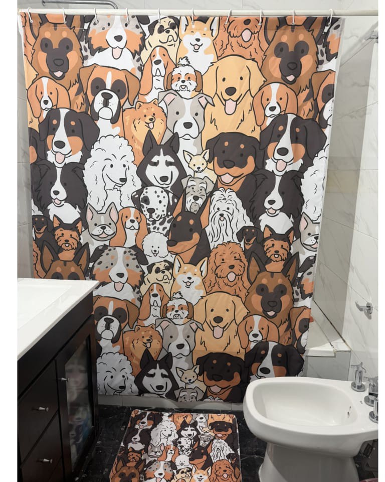 CORTINA PERROS MULTICOLOR