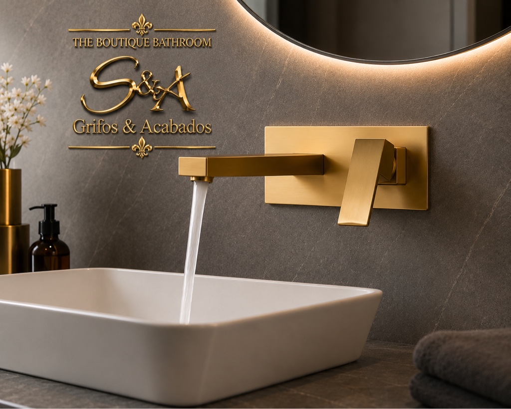 Griferia pared retto light Brushed Gold