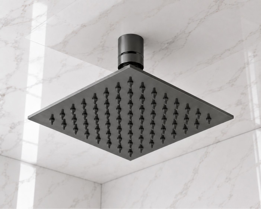 Regadera 10” cuadrada Gun Metal