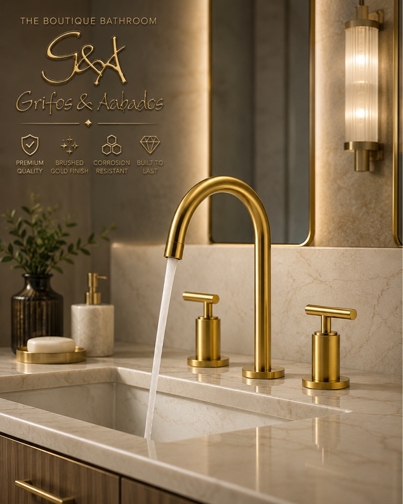 Griferia 8” lavamanos Novo palanca Brushed Gold