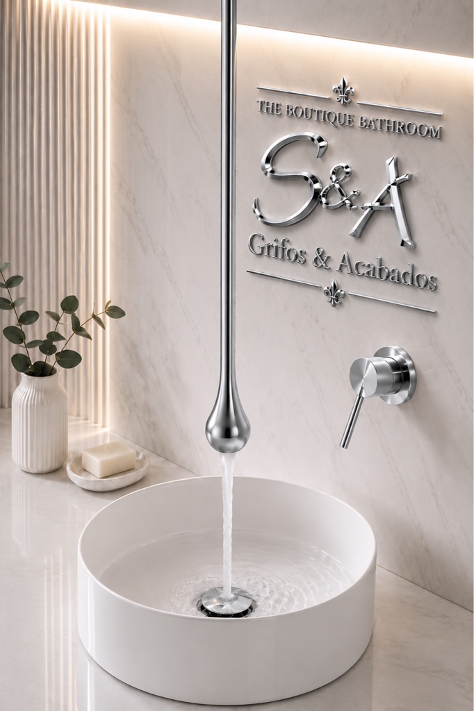 Griferia techo  Gota Dubai cromo