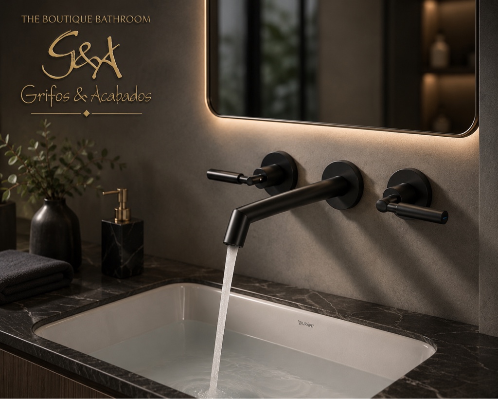 Griferia pared 8” tela vid  Black