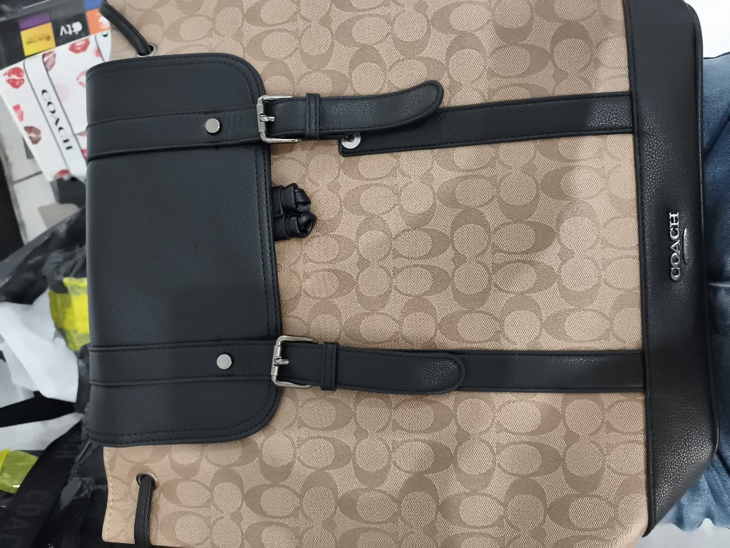 MOCHILA COACH CAFÉ CLARO